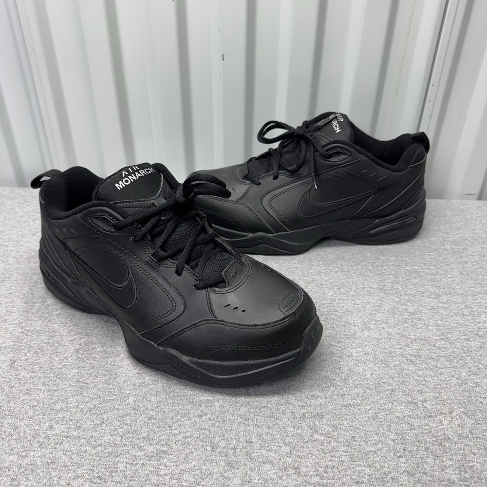 Nike Air Monarch IV Shoes Men Size 11 4E Black Leather Cross Trainer Walking